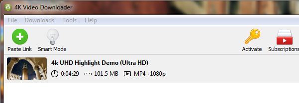 4k downloader paste link