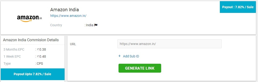 cuelinks affiliate amazon - generate link